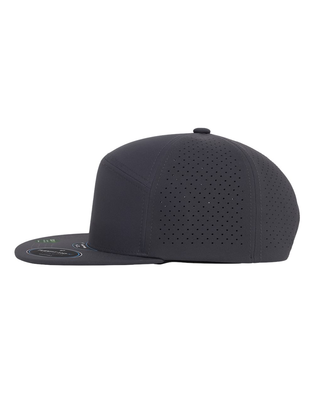 Left View of Charcoal 110® Premium Arch Perforated Cap - 110AR3 plain
