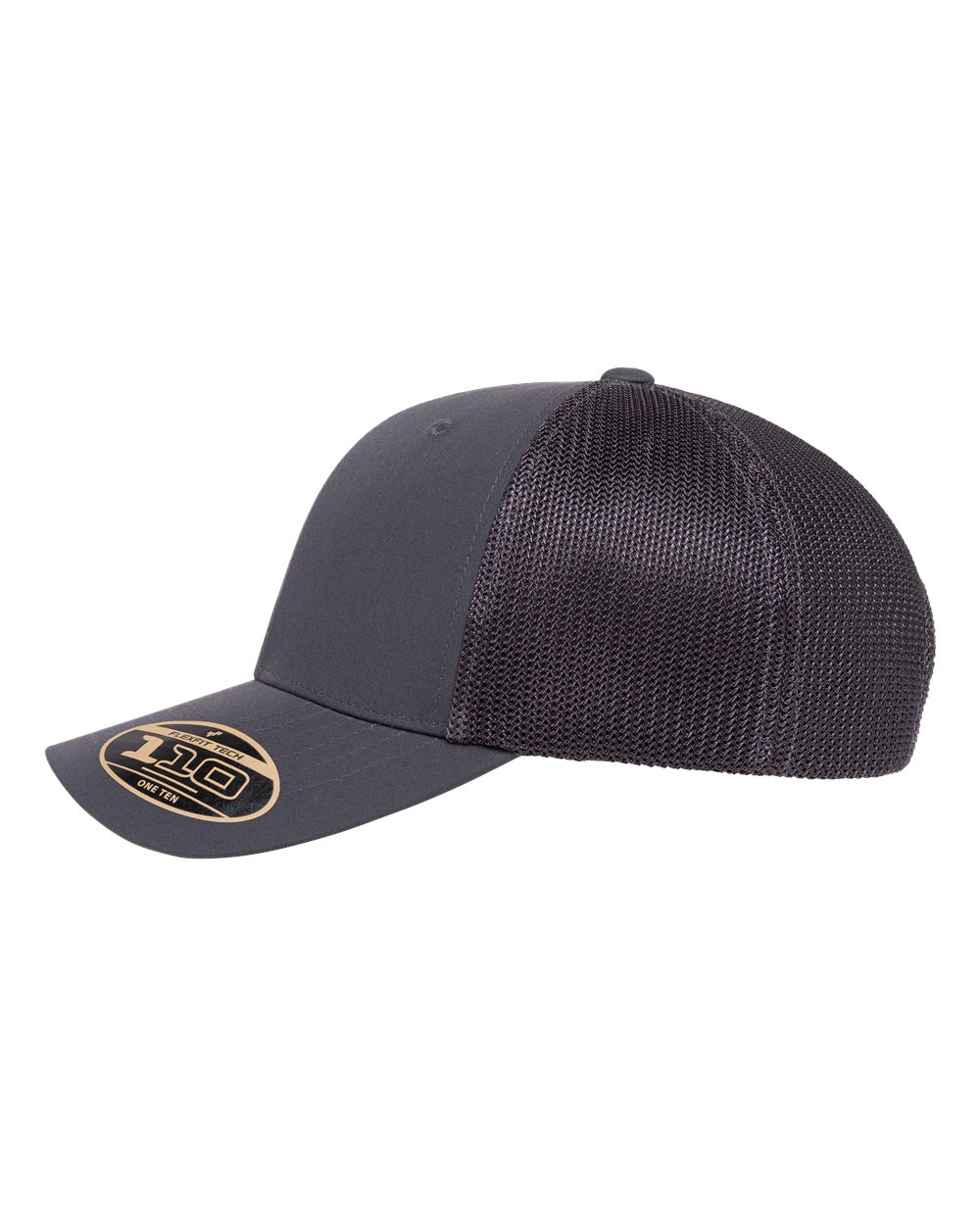 Left View of Charcoal 110® Recycled Mesh Cap - 110R