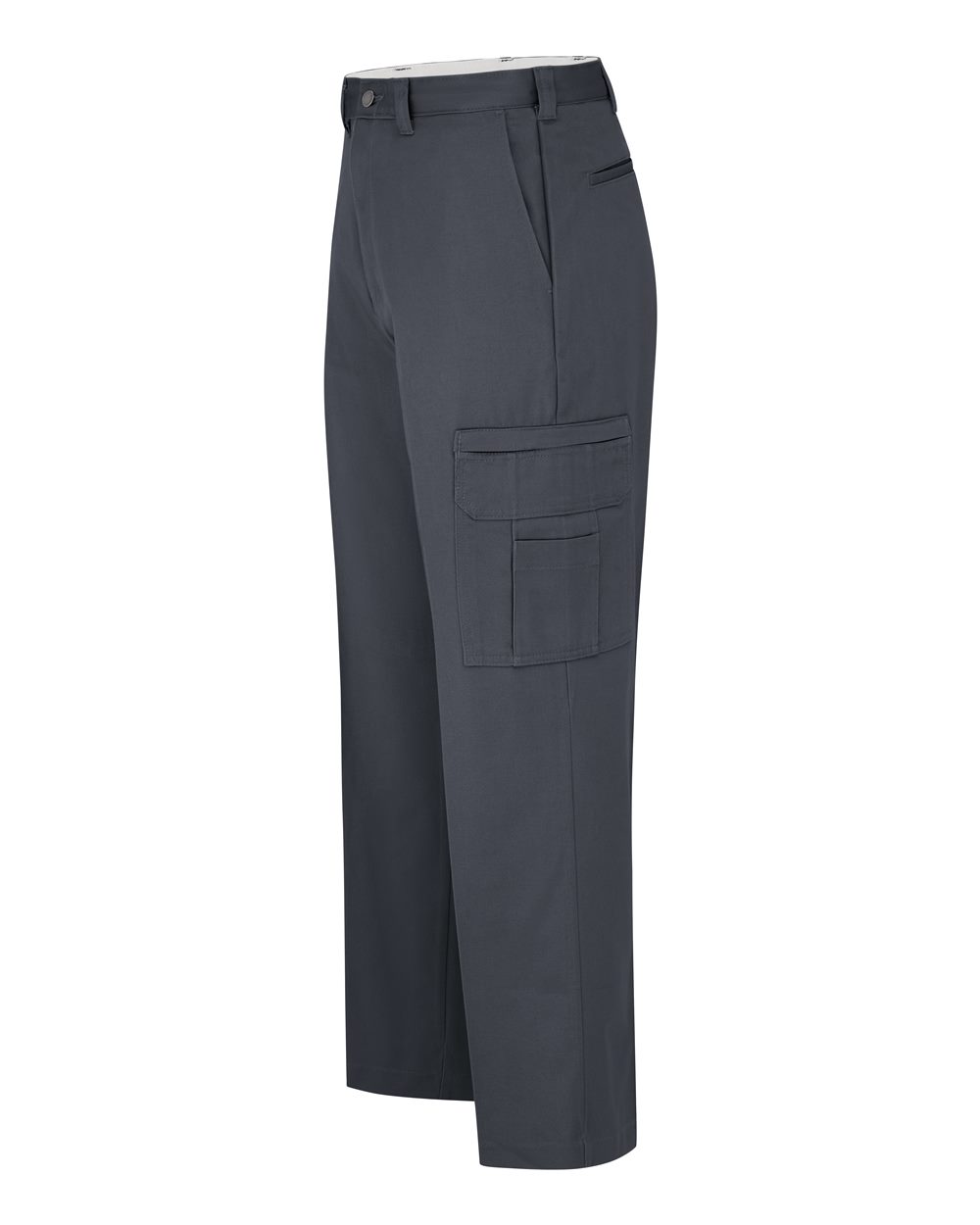 Left View of Charcoal - 39 Unhemmed Industrial Cotton Cargo Pants - Odd Sizes - LP39ODD