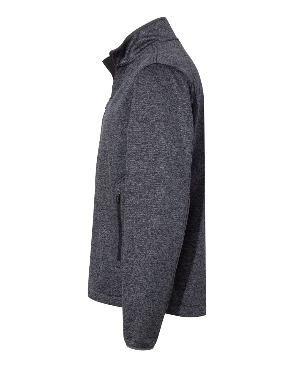 Left View of Charcoal Atlas Sweater Fleece Full-Zip Jacket - 5316