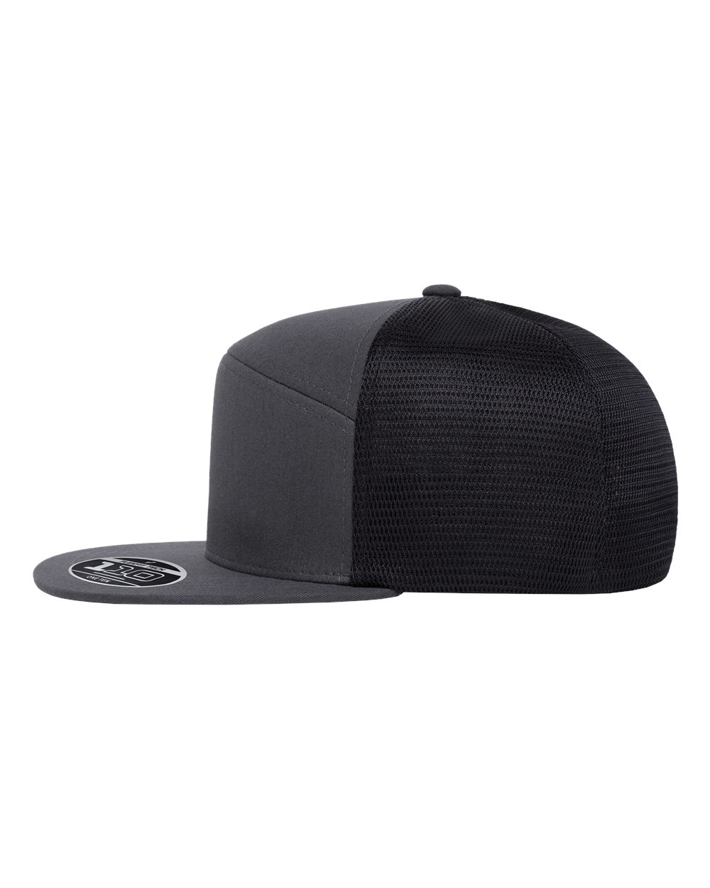 Left View of Charcoal/ Black 110® Mesh Arch Cap - 110AR1 plain