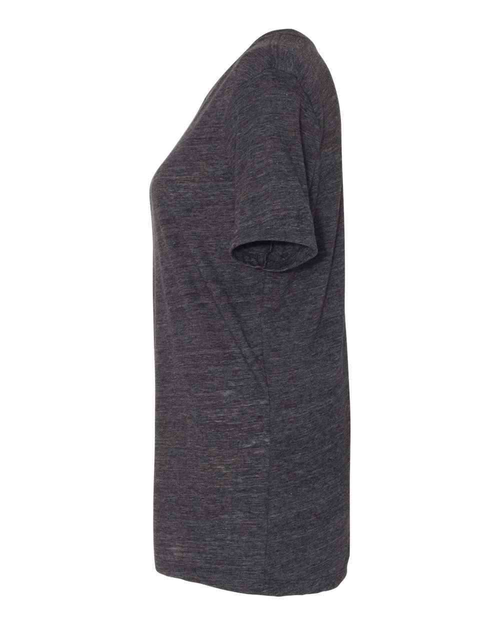 Left View of Charcoal Black Slub Women’s Relaxed Fit Vintage Slub Tee - 6416