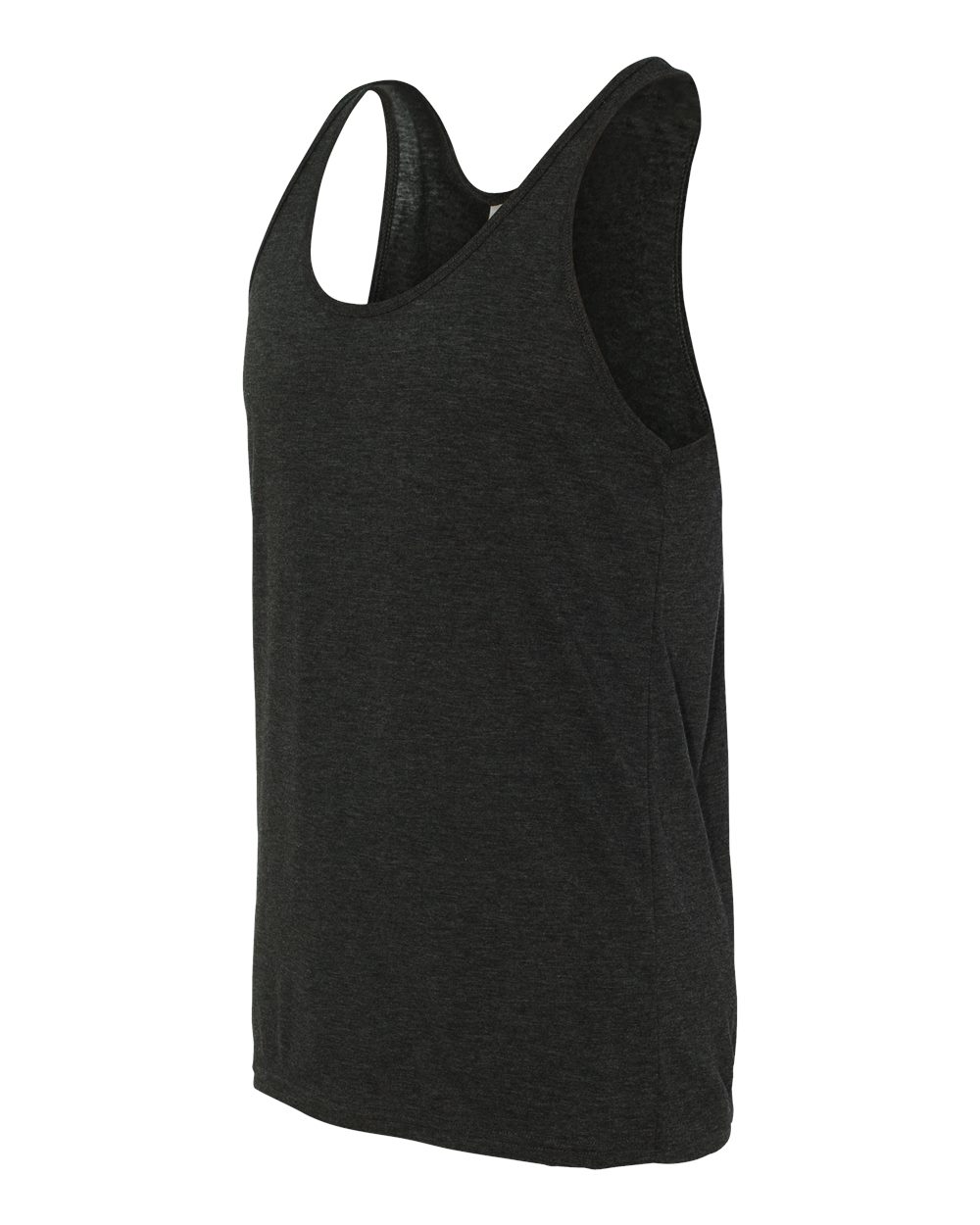 Left View of Charcoal Black Triblend Triblend Tank - 3484