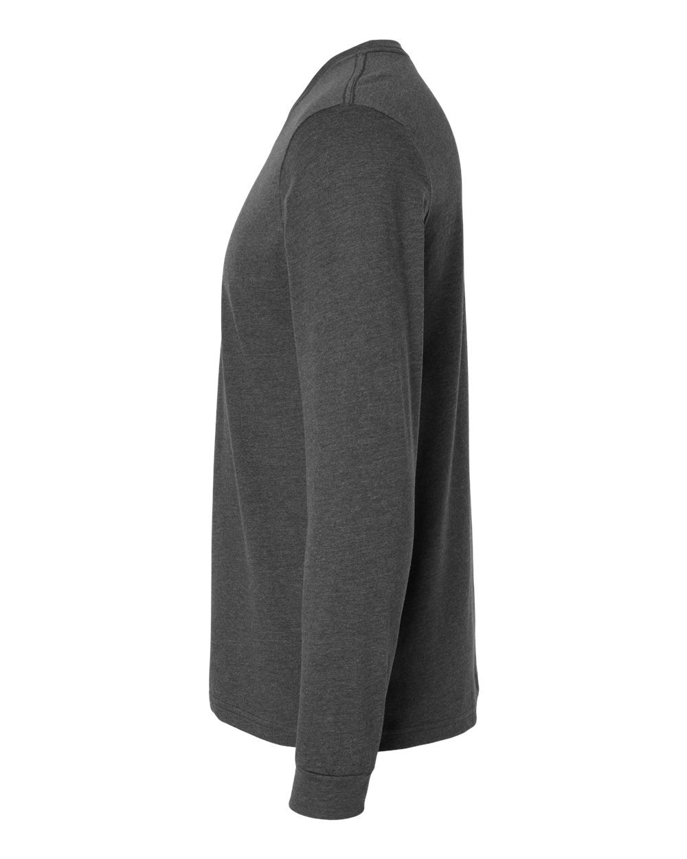 Left View of Charcoal CVC Long Sleeve T-Shirt - 6211