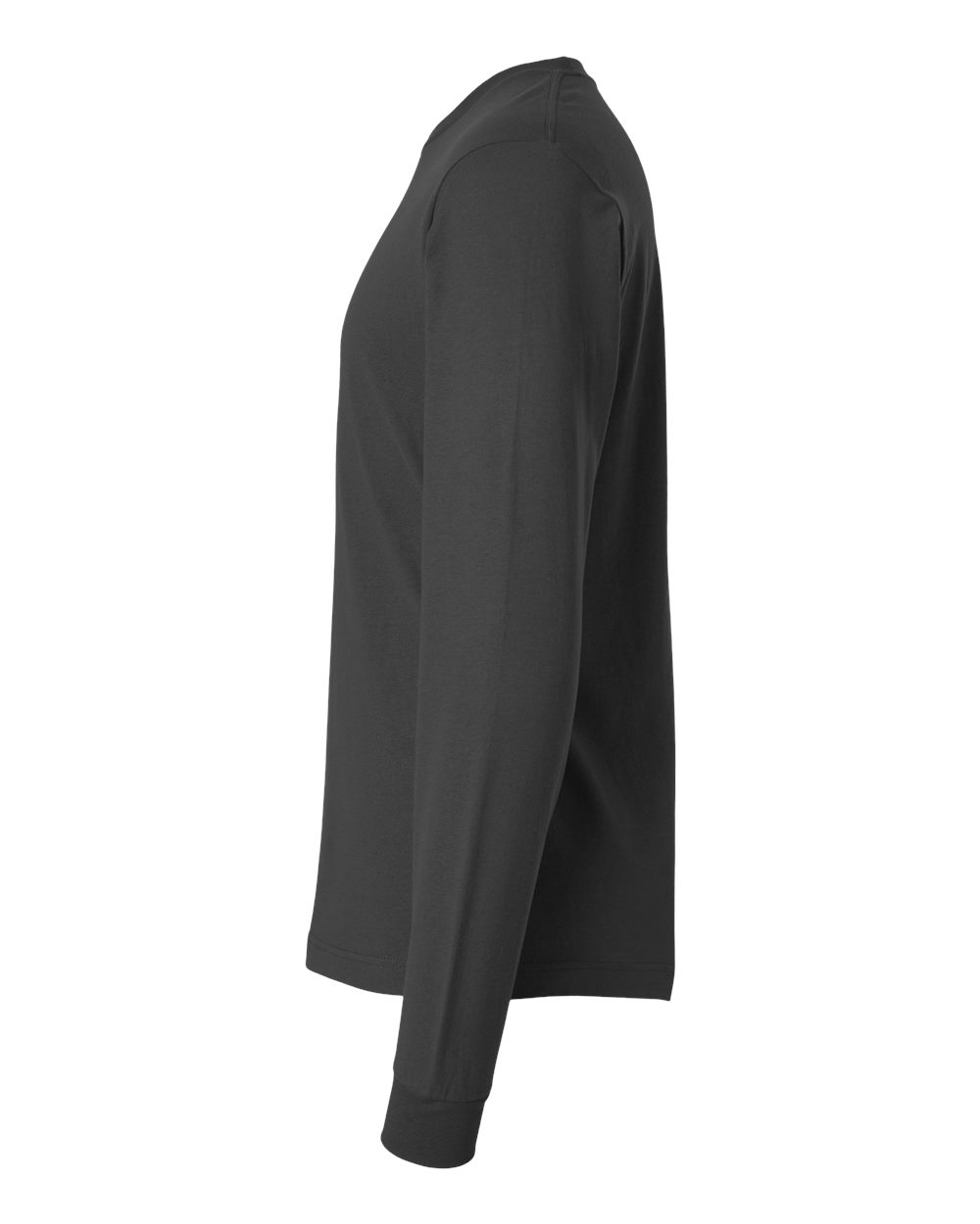 Left View of Charcoal Fine Jersey Long Sleeve T-Shirt - 202LS