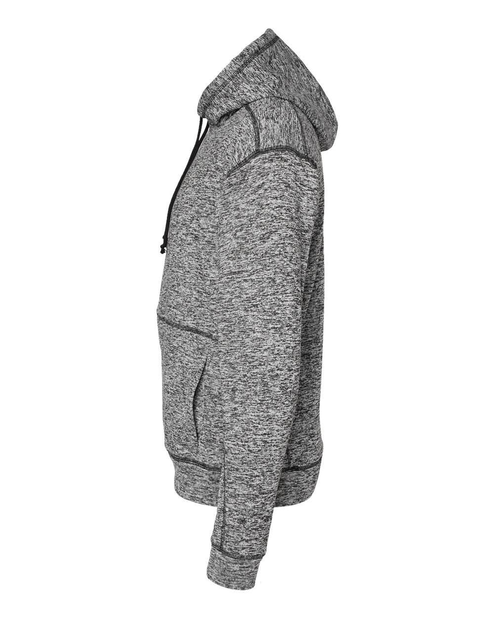 Left View of Charcoal Fleck Cosmic Fleece Hooded Sweatshirt - 8613