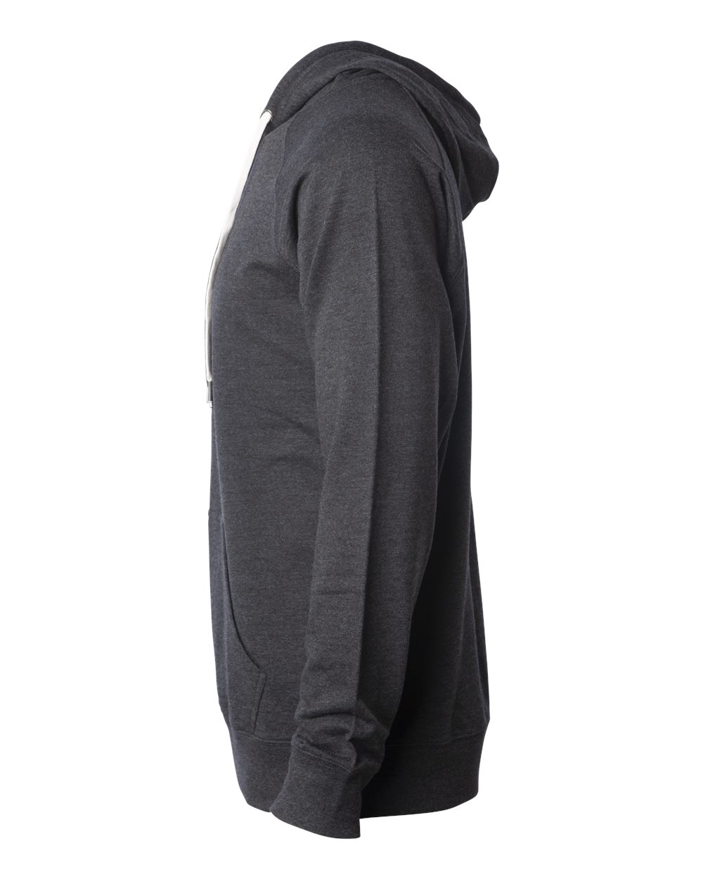 Left View of Charcoal Heather Icon Lightweight Loopback Terry Hooded Sweatshirt - SS1000