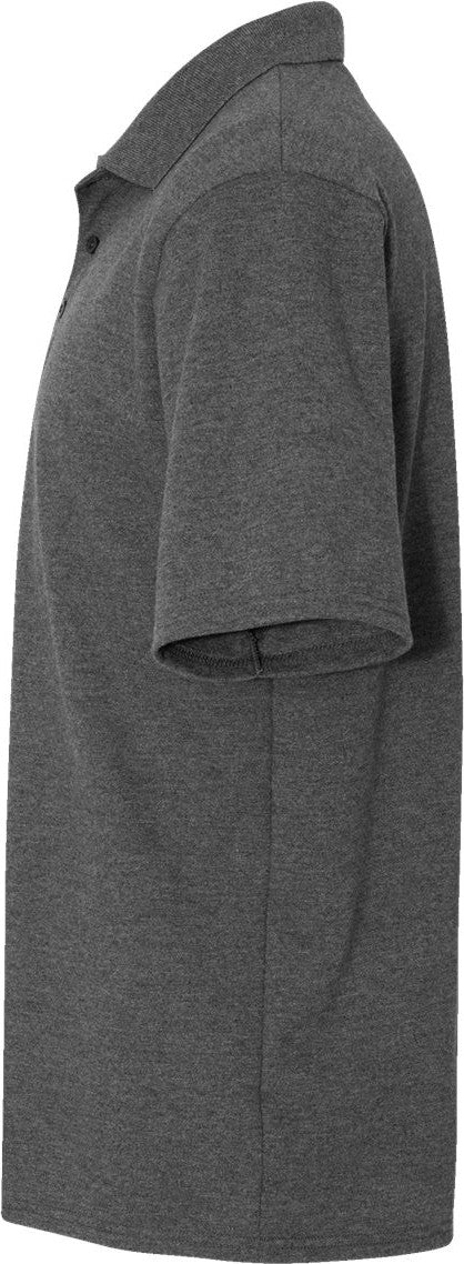 Left View of Charcoal Heather Piqué Polo - 055P