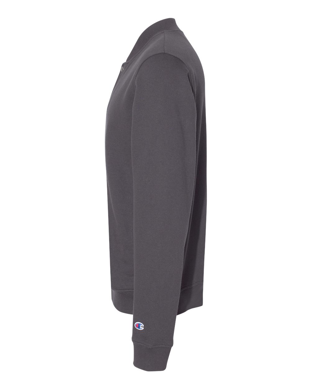 Left View of Charcoal Heather Unisex Bomber Jacket - CO100