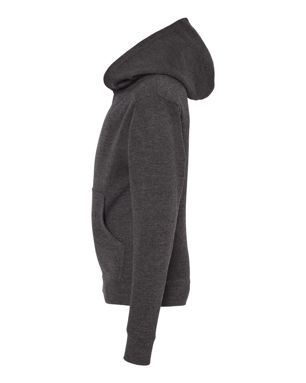 Left View of Charcoal Heather Youth Midweight Hooded Sweatshirt - SS4001Y