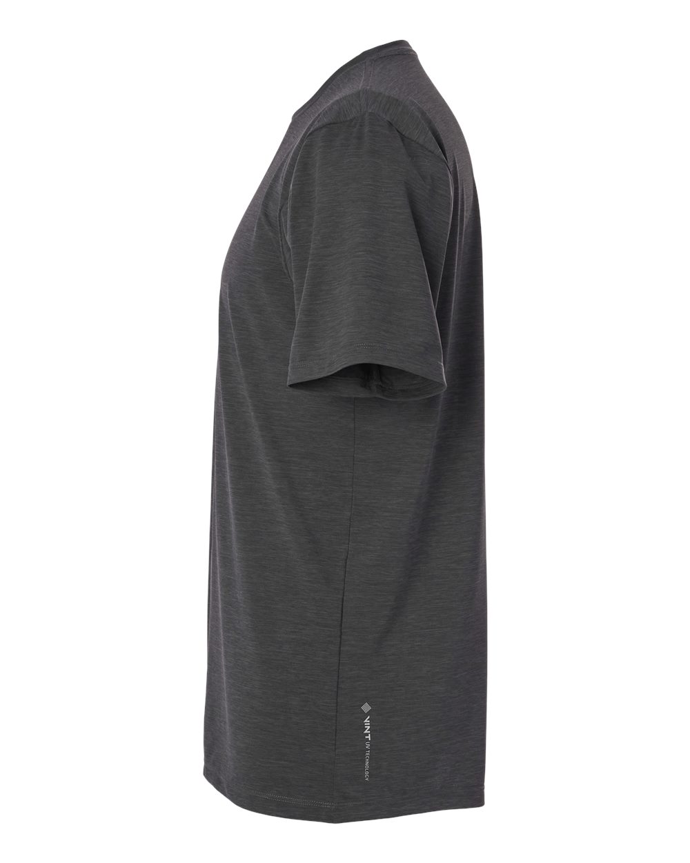 Left View of Charcoal Heathered Low Pro Tech T-Shirt - MVLPRS8