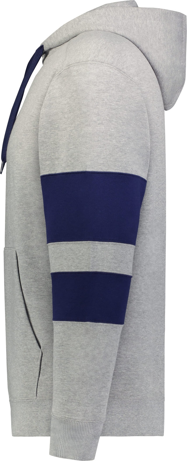 Left View of CHARCOAL HEATHER/NAVY JACKSON WAY HOODIE
