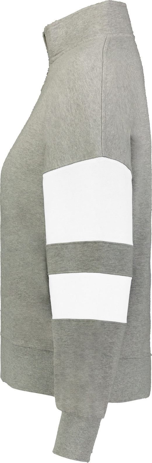 Left View of CHARCOAL HEATHER/WHITE JACKSON WAY LDS PULLOVER