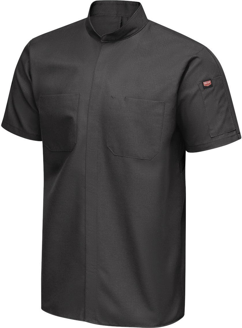 Left View of Charcoal Mimix™ Pro+ Short Sleeve Work Shirt With OilBlok - SX46