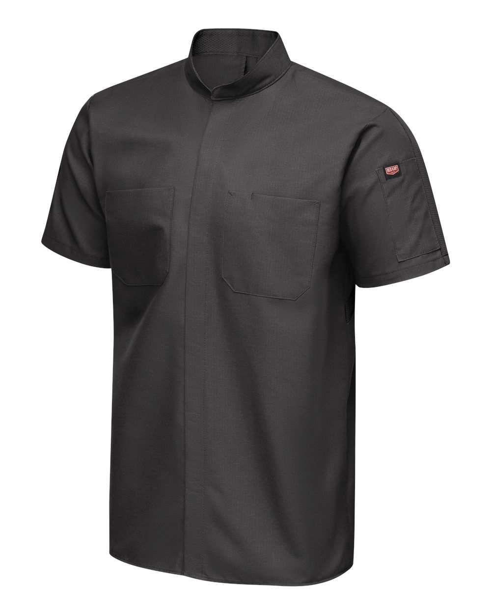 Left View of Charcoal Mimix™ Pro+ Short Sleeve Work Shirt With OilBlok - Tall Sizes - SX46T