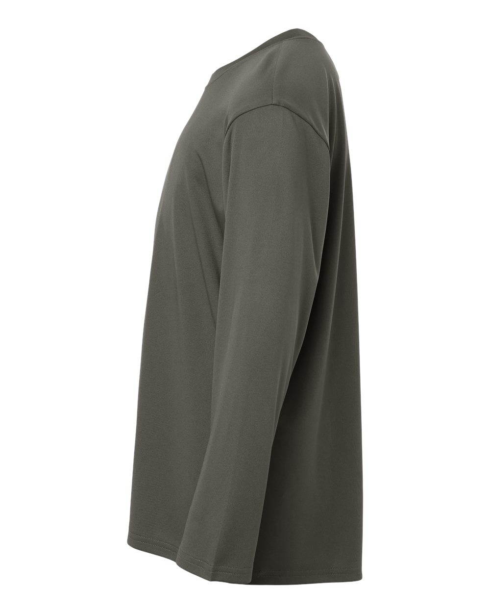 Left View of Charcoal Pro-Lock Youth Performance Long Sleeve T-Shirt - 48400Y