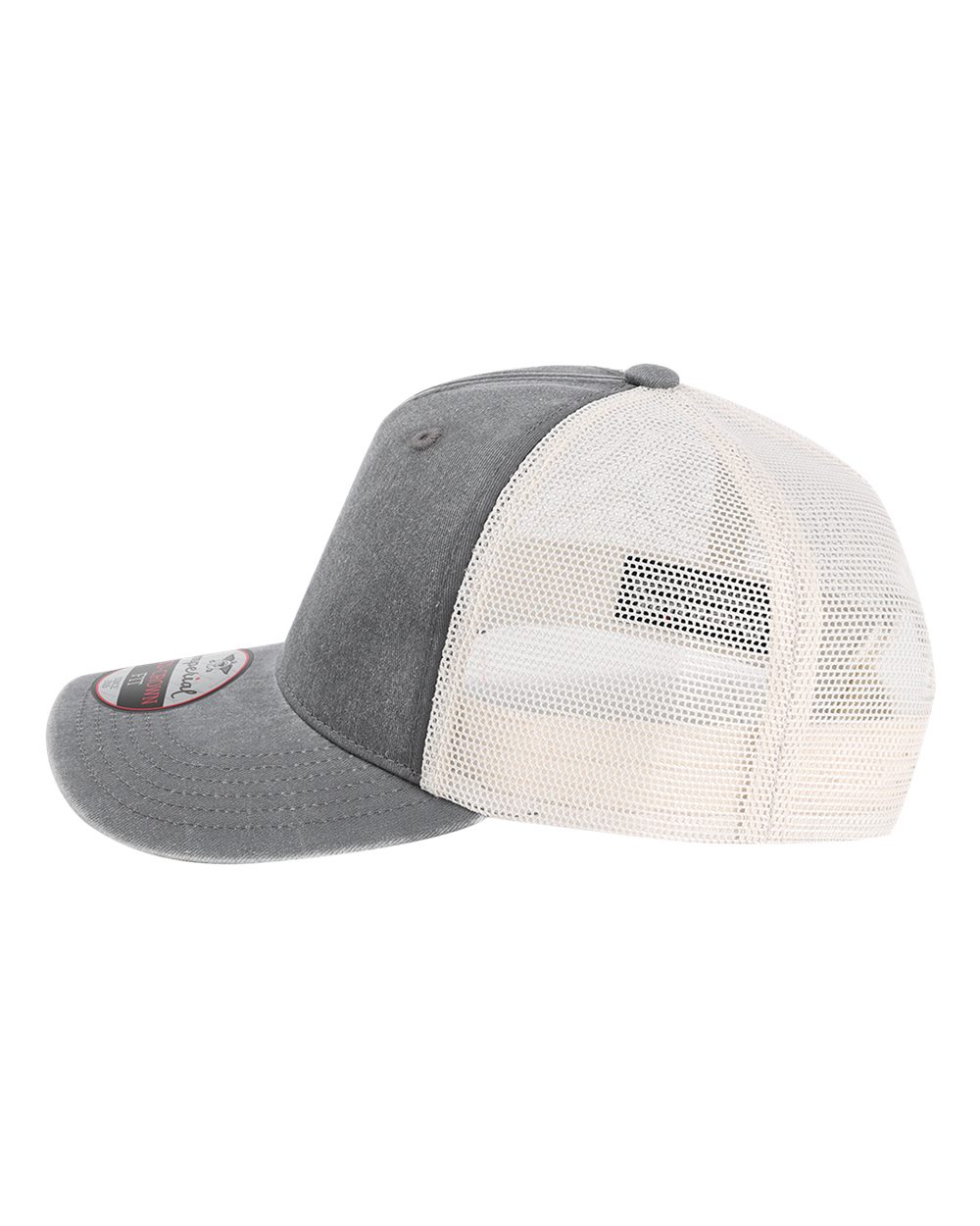 Left View of Charcoal/ Stone The Gambit Mesh Back Cap - X240M