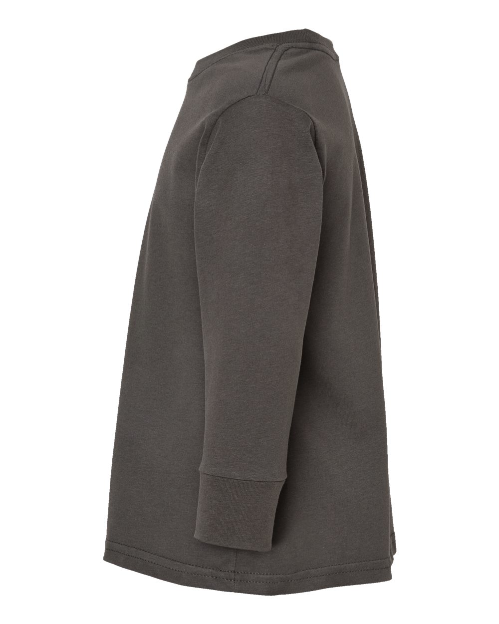 Left View of Charcoal Toddler Fine Jersey Long Sleeve Tee - 3302