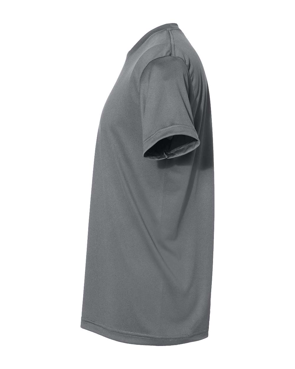 Left View of Charcoal USA-Made Performance T-Shirt - 5300