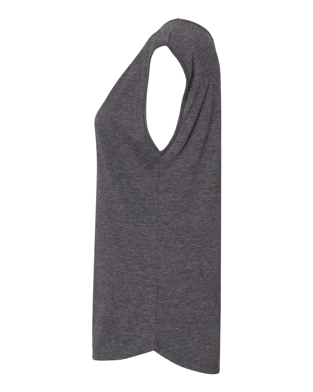 Left View of Charcoal Women&#39;s Festival Sleeveless Deep V-Neck T-Shirt - 5040