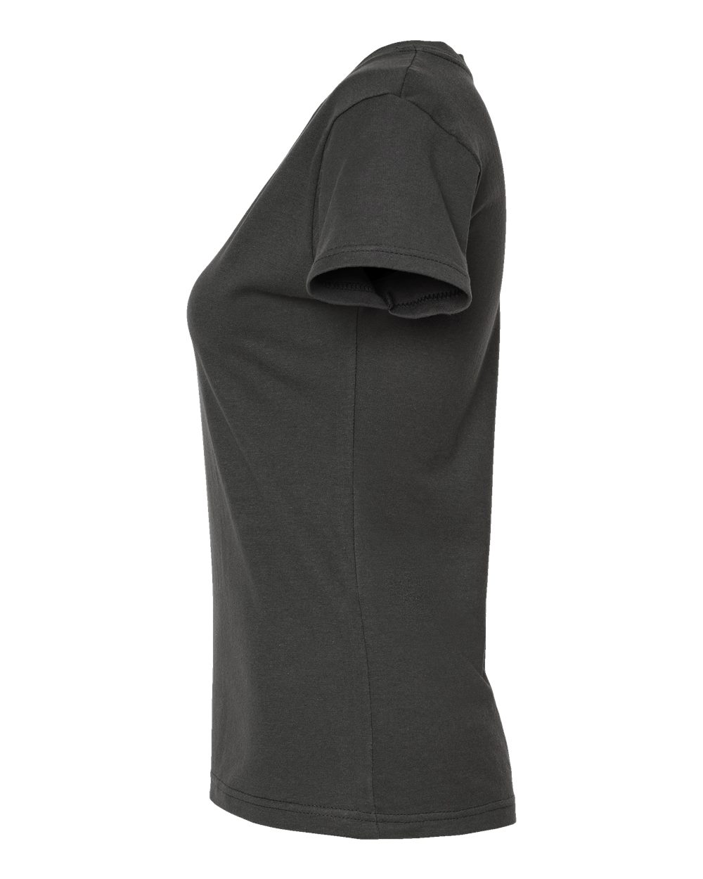Left View of Charcoal Women&#39;s Fine Jersey V-Neck T-Shirt - 214