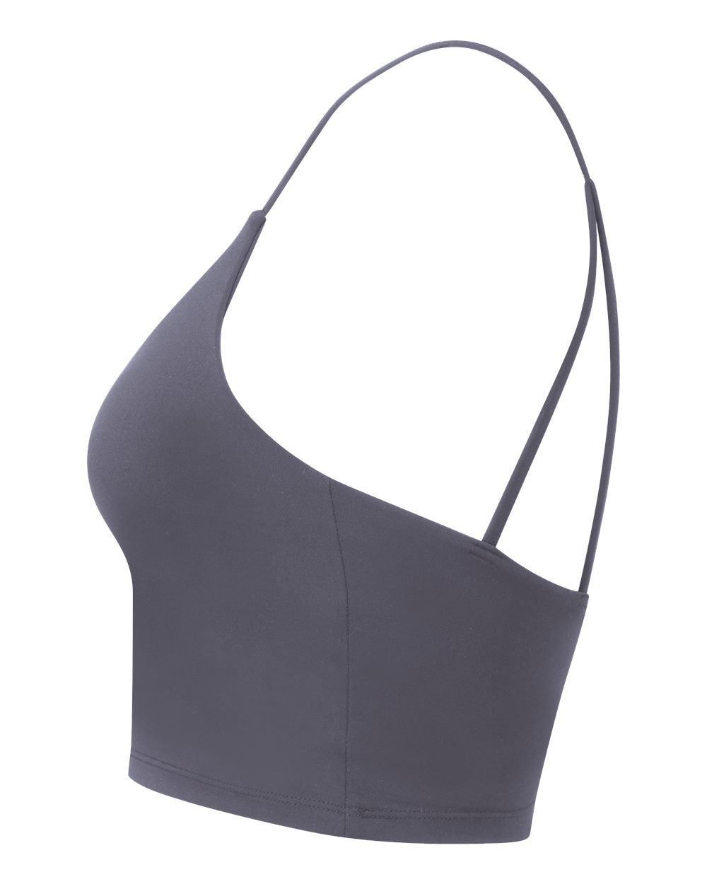 Left View of Charcoal Women's Luxe Bra - TD650 plain