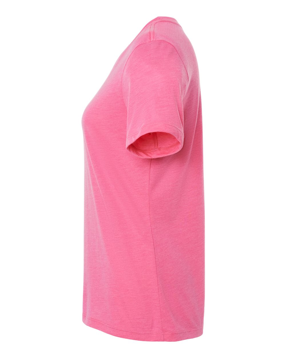 Left View of Charity Pink Triblend Women’s Relaxed Fit Triblend Tee - 6413