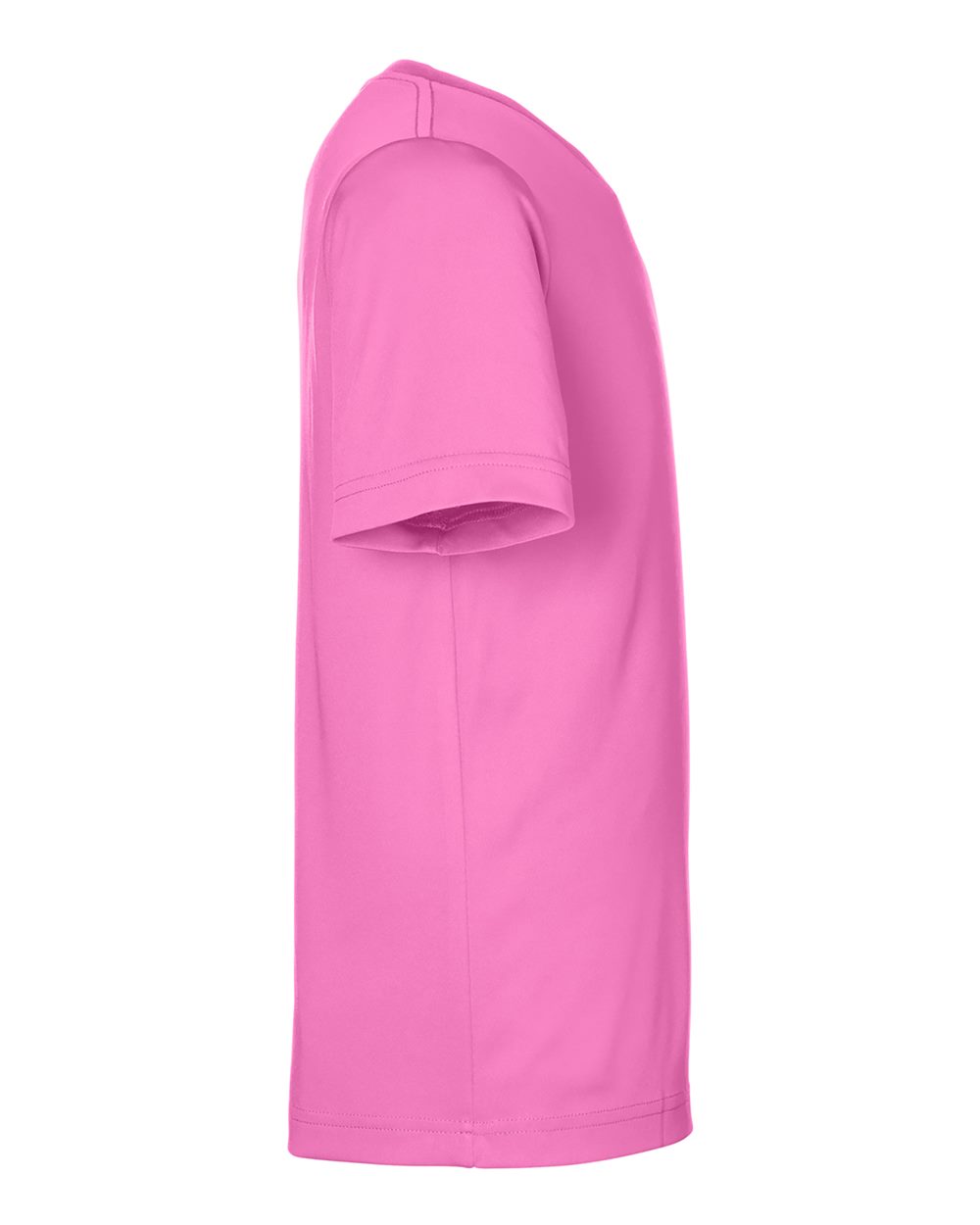 Left View of Charity Pink Youth Capital Performance T-Shirt - CE10Y