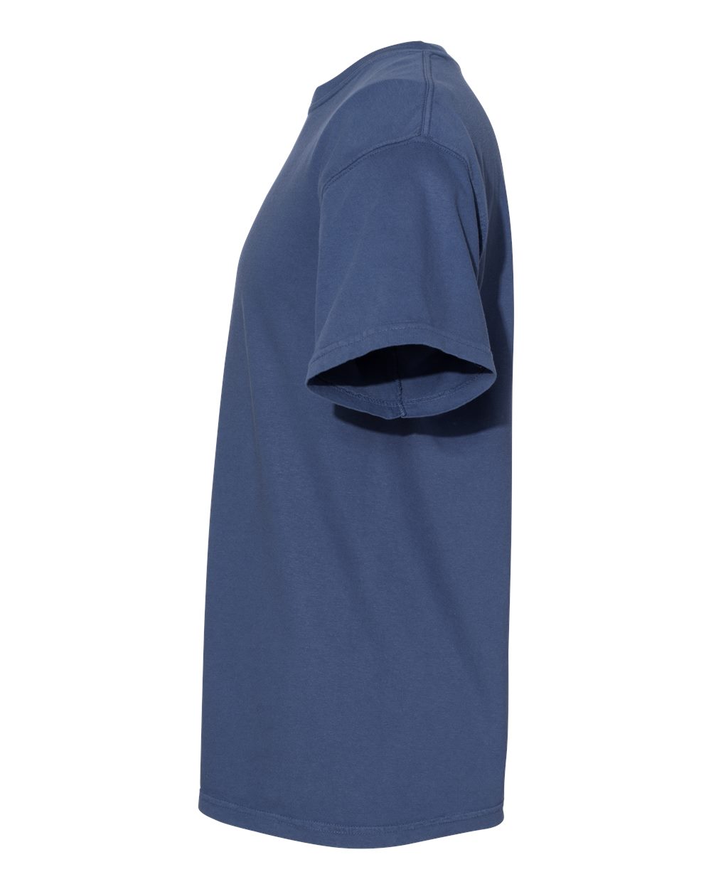 Left View of China Blue Garment-Dyed Heavyweight T-Shirt - 1717