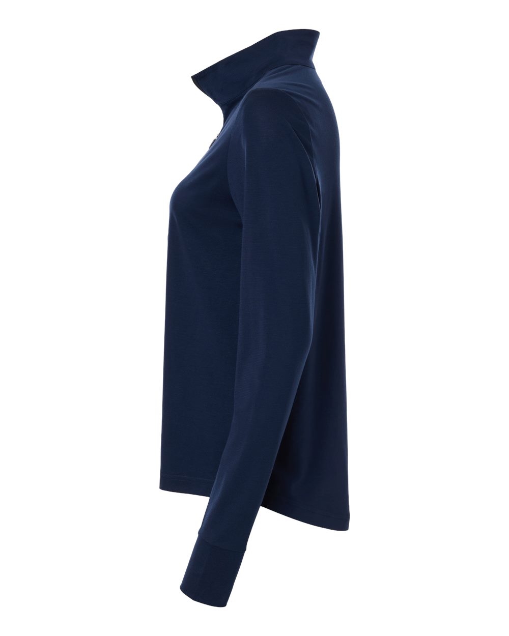 Left View of Classic Navy/ Carbon Women's Jaq Stretch Performance Quarter-Zip - NE405W plain
