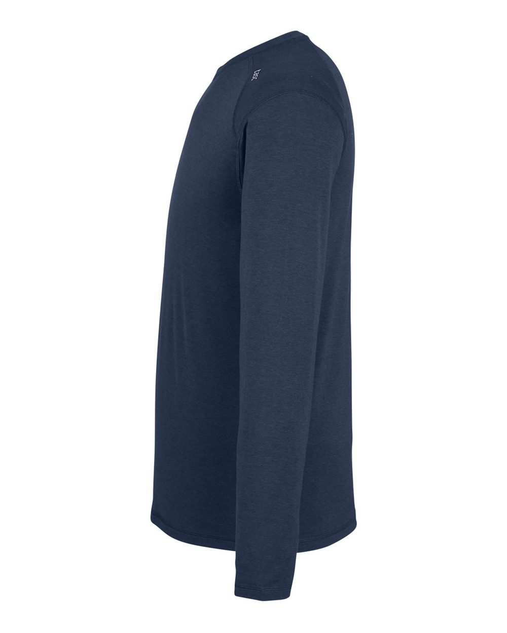 Rear View of Classic Navy Carrollton Fitness Long Sleeve T-Shirt - TM310