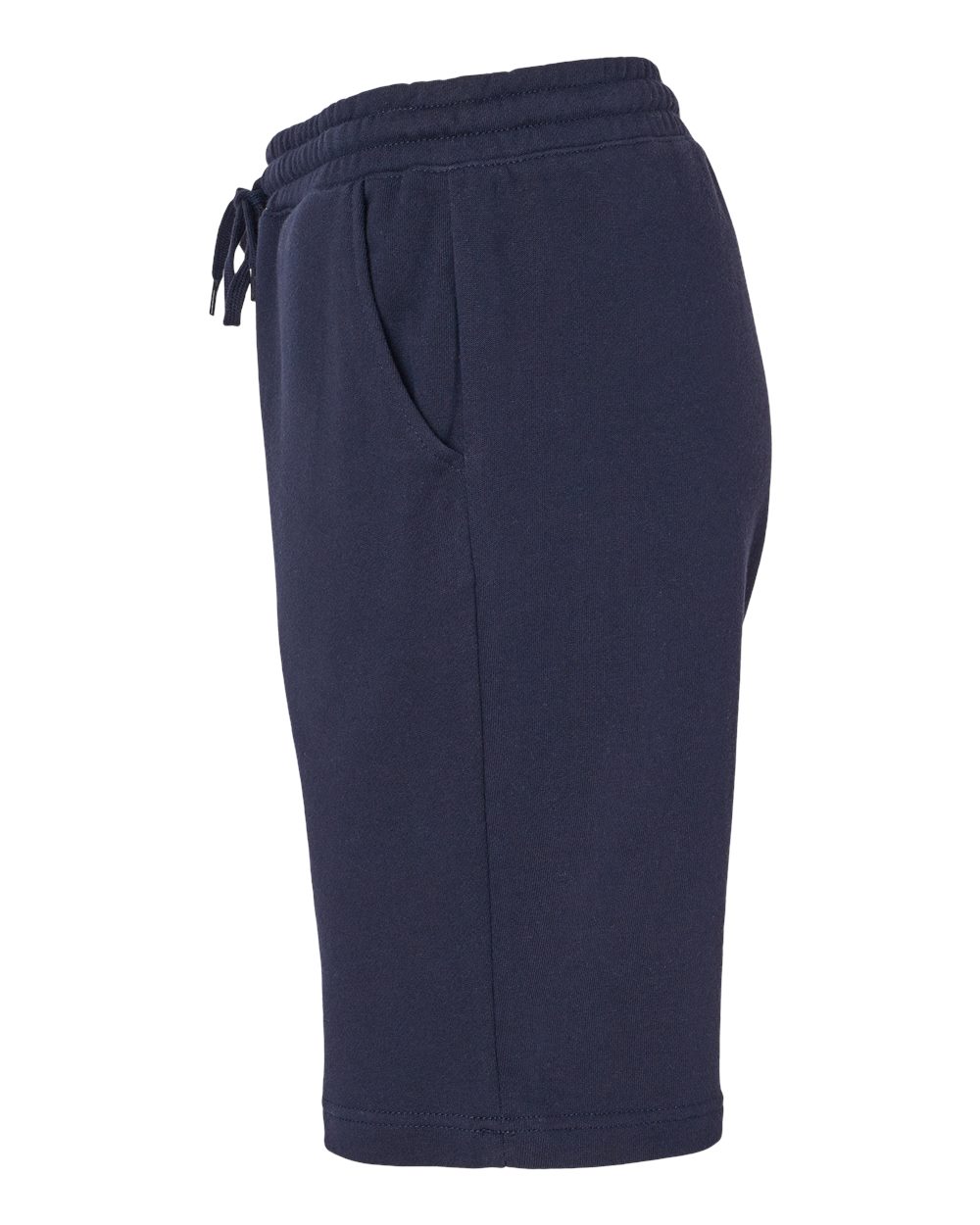 Left View of Classic Navy Midweight Fleece Shorts - IND20SRT