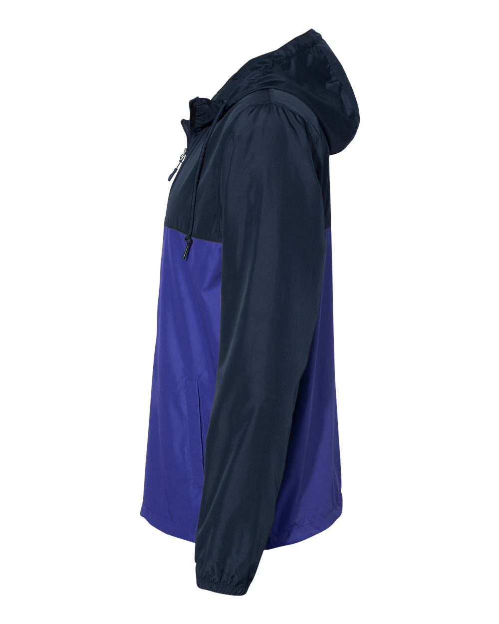 Left View of Classic Navy/ Royal Lightweight Windbreaker Full-Zip Jacket - EXP54LWZ