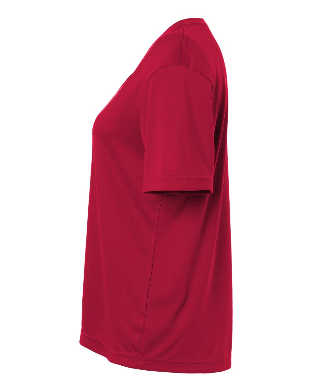 Left View of Classic Red Women's Capital Performance T-Shirt - CE10W plain