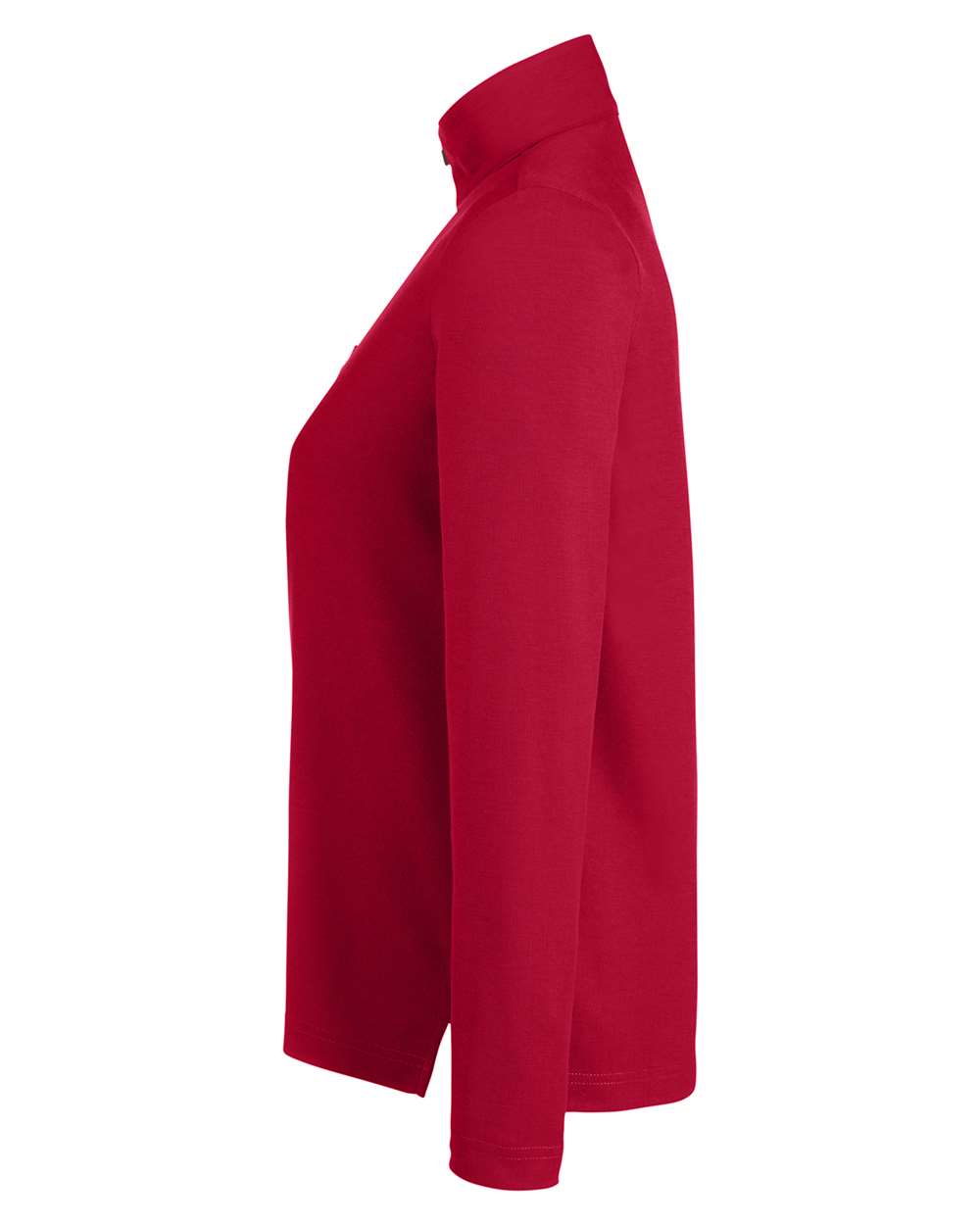 Left View of Classic Red Women's Fusion ChromaSoft™ Pique Quarter-Zip Pullover - CE405W