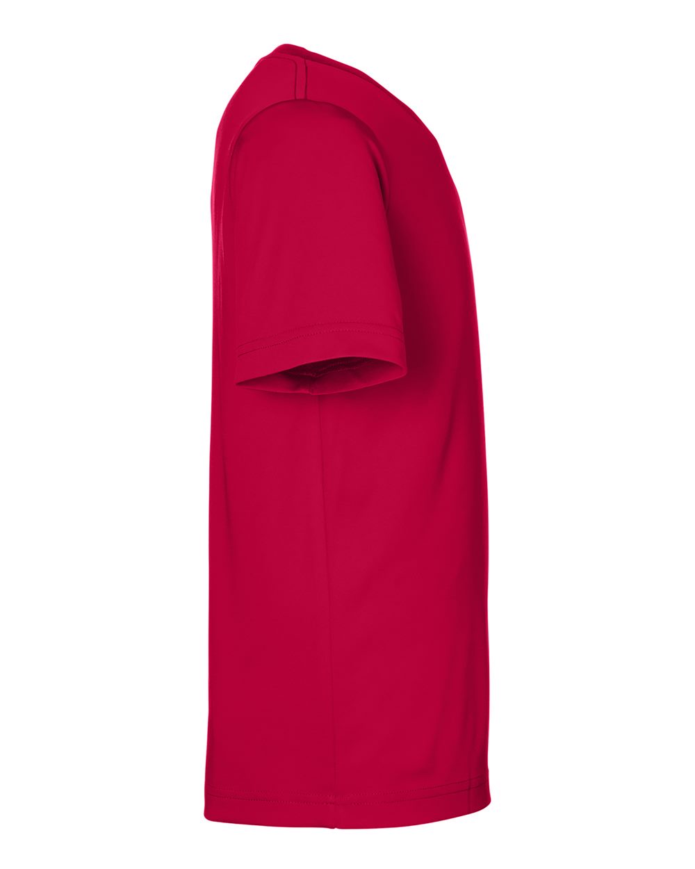 Left View of Classic Red Youth Capital Performance T-Shirt - CE10Y