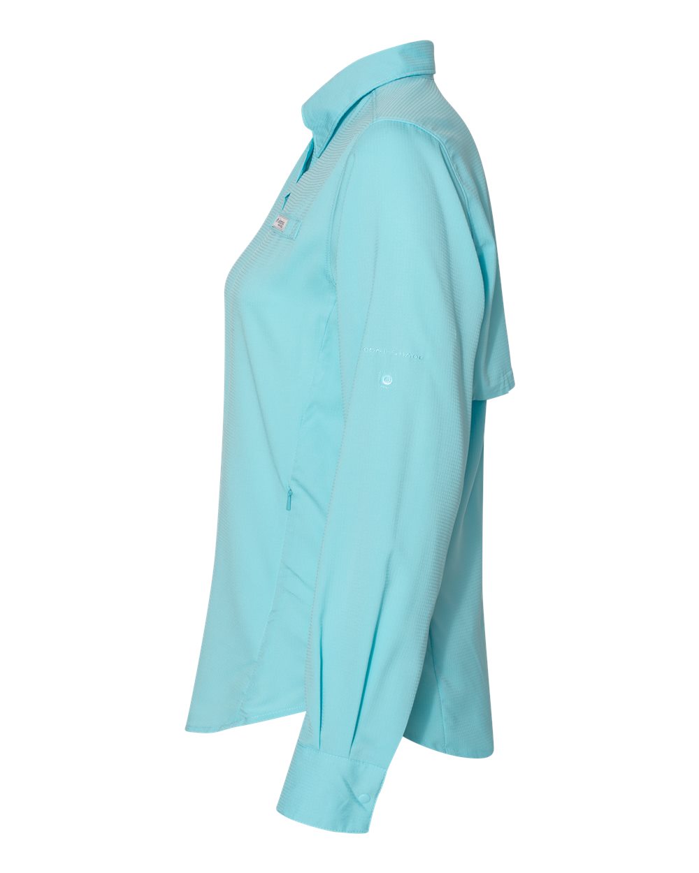 Left View of Clear Blue Women&#39;s PFG Tamiami™ II Long Sleeve Shirt - 127570