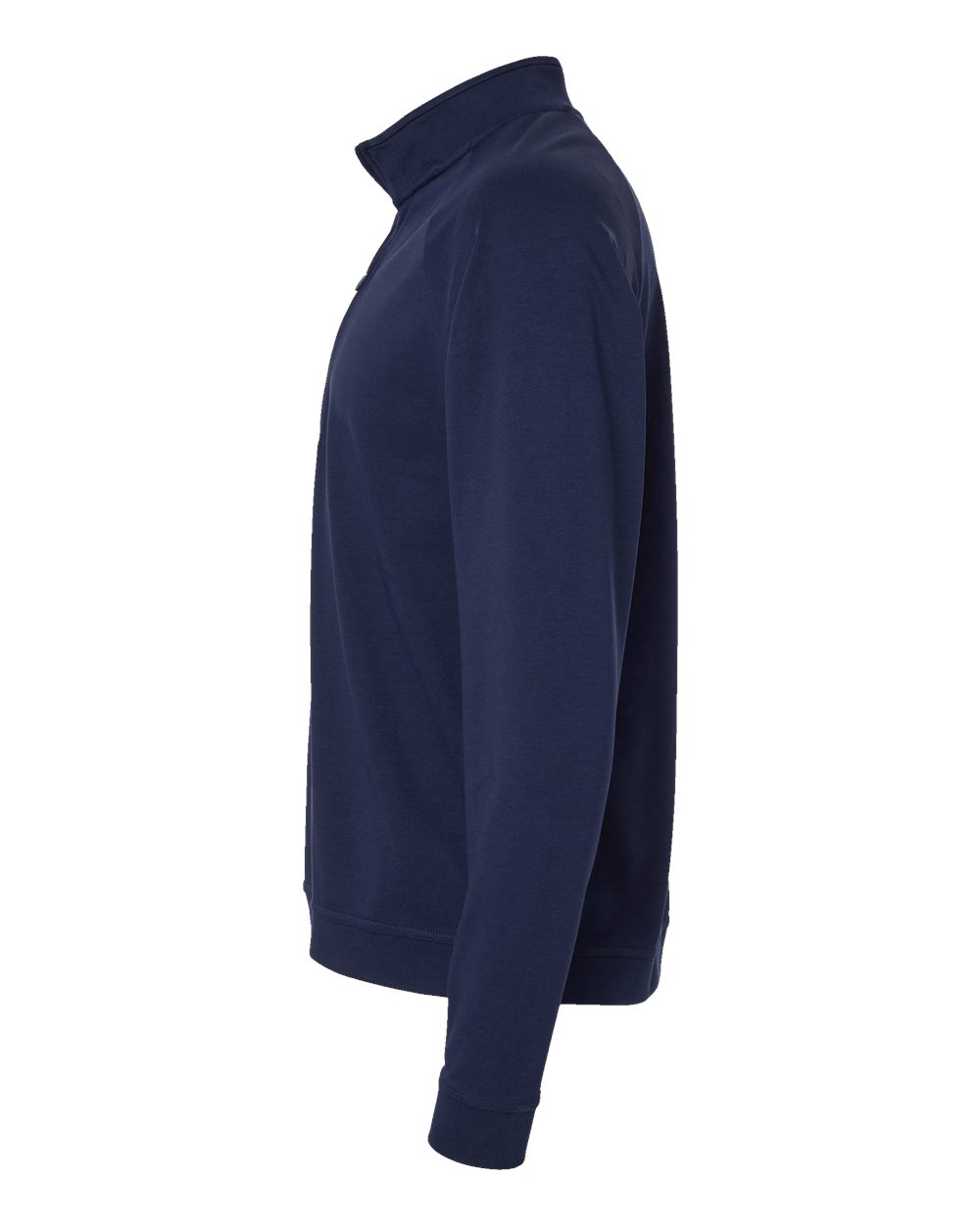 Left View of Collegiate Navy Club Quarter-Zip Pullover - A598