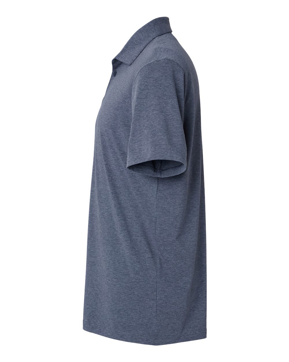 Left View of Collegiate Navy Melange Blend Polo - A590