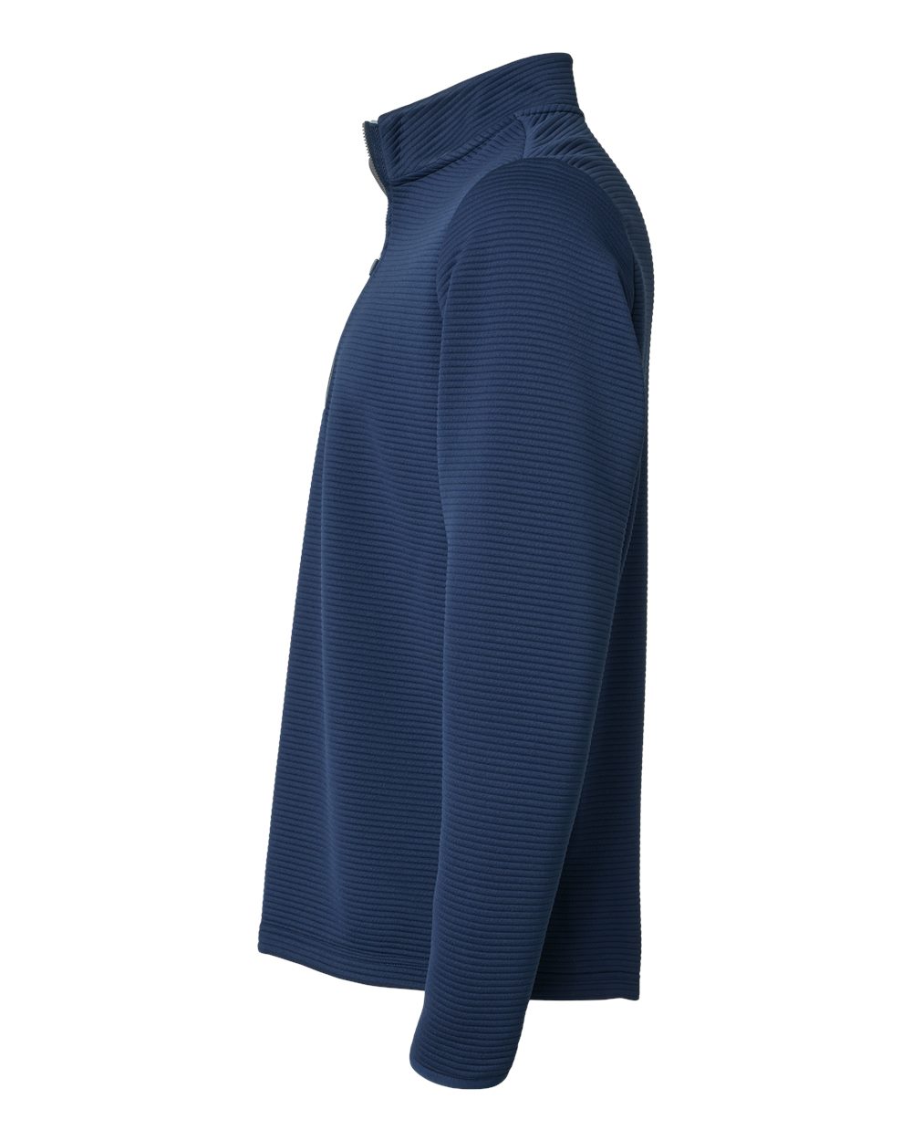Left View of Collegiate Navy Spacer Quarter-Zip Pullover - A588 plain