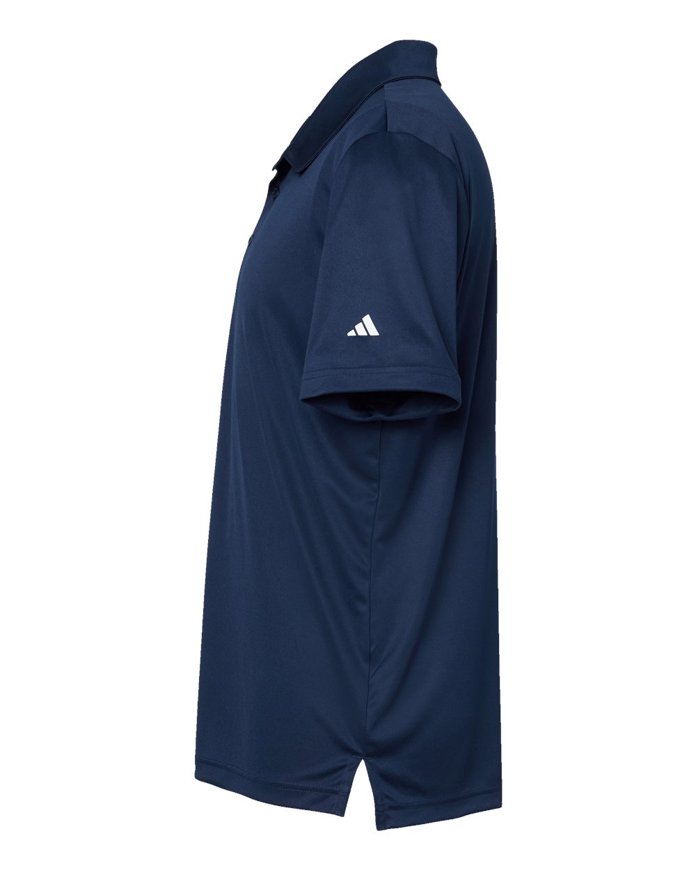 Left View of Collegiate Navy/ White 3-Stripes Chest Polo - A324