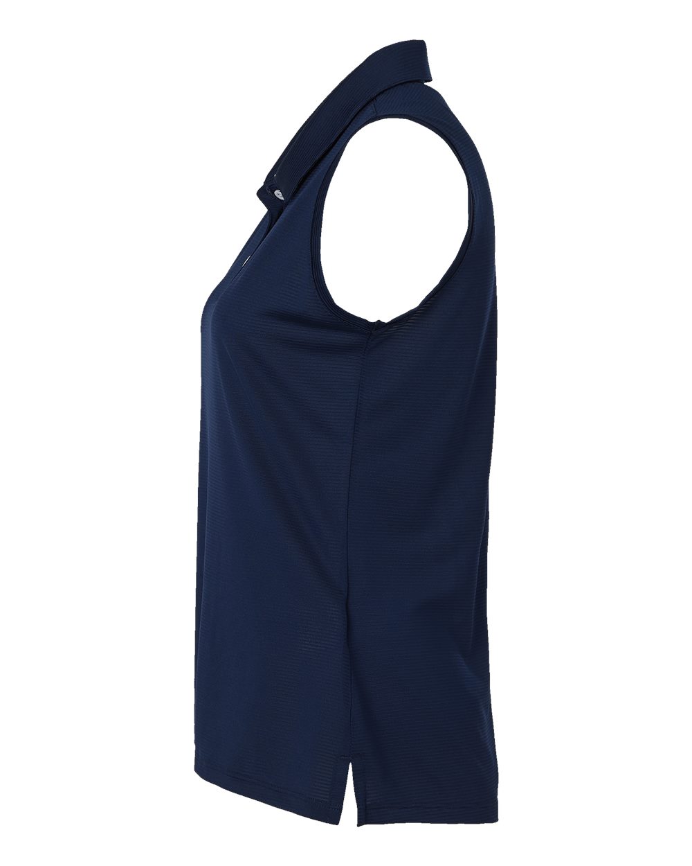Left View of Collegiate Navy Women&#39;s Ottoman Sleeveless Polo - A1005