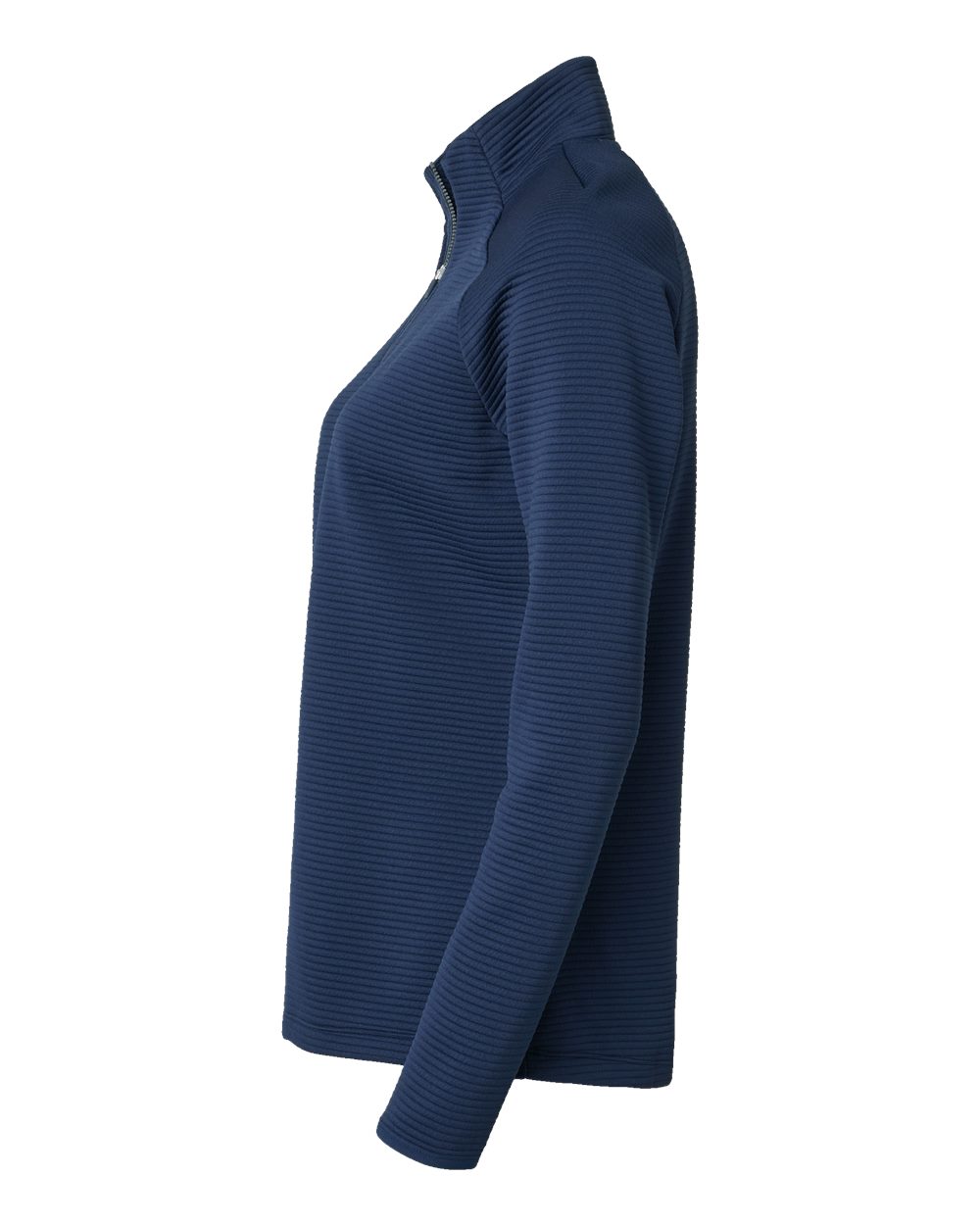 Left View of Collegiate Navy Women&#39;s Spacer Quarter-Zip Pullover - A589