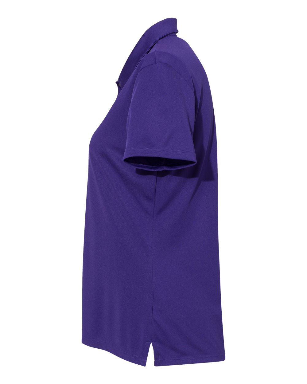 Left View of Collegiate Purple Women&#39;s Performance Polo - A231