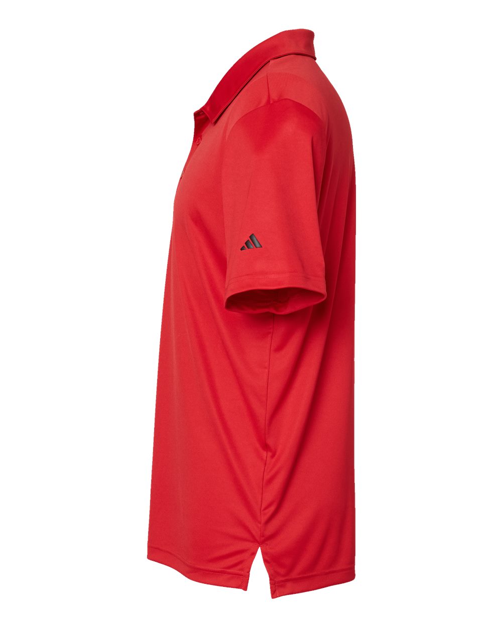 Left View of Collegiate Red/ Black 3-Stripes Chest Polo - A324