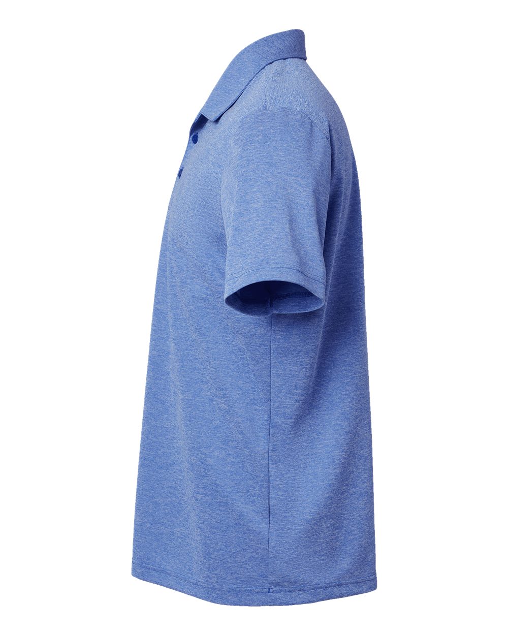 Left View of Collegiate Royal Melange Heathered Polo - A582