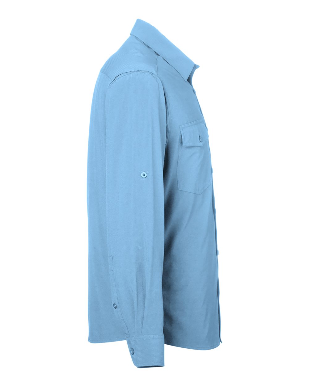 Left View of Columbia Blue Men's Ultra UVP® Marina Shirt - CE510L