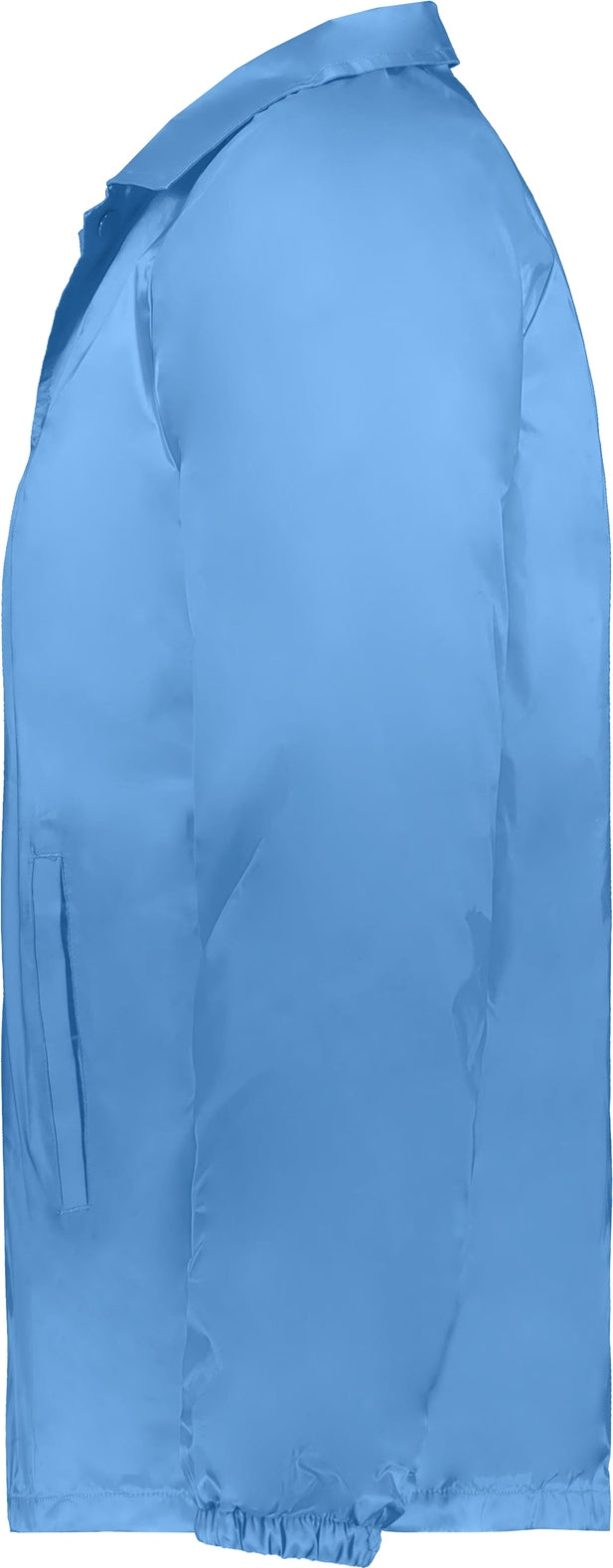 Left View of COLUMBIA BLUE NYLON COACH S JACKET/LINED