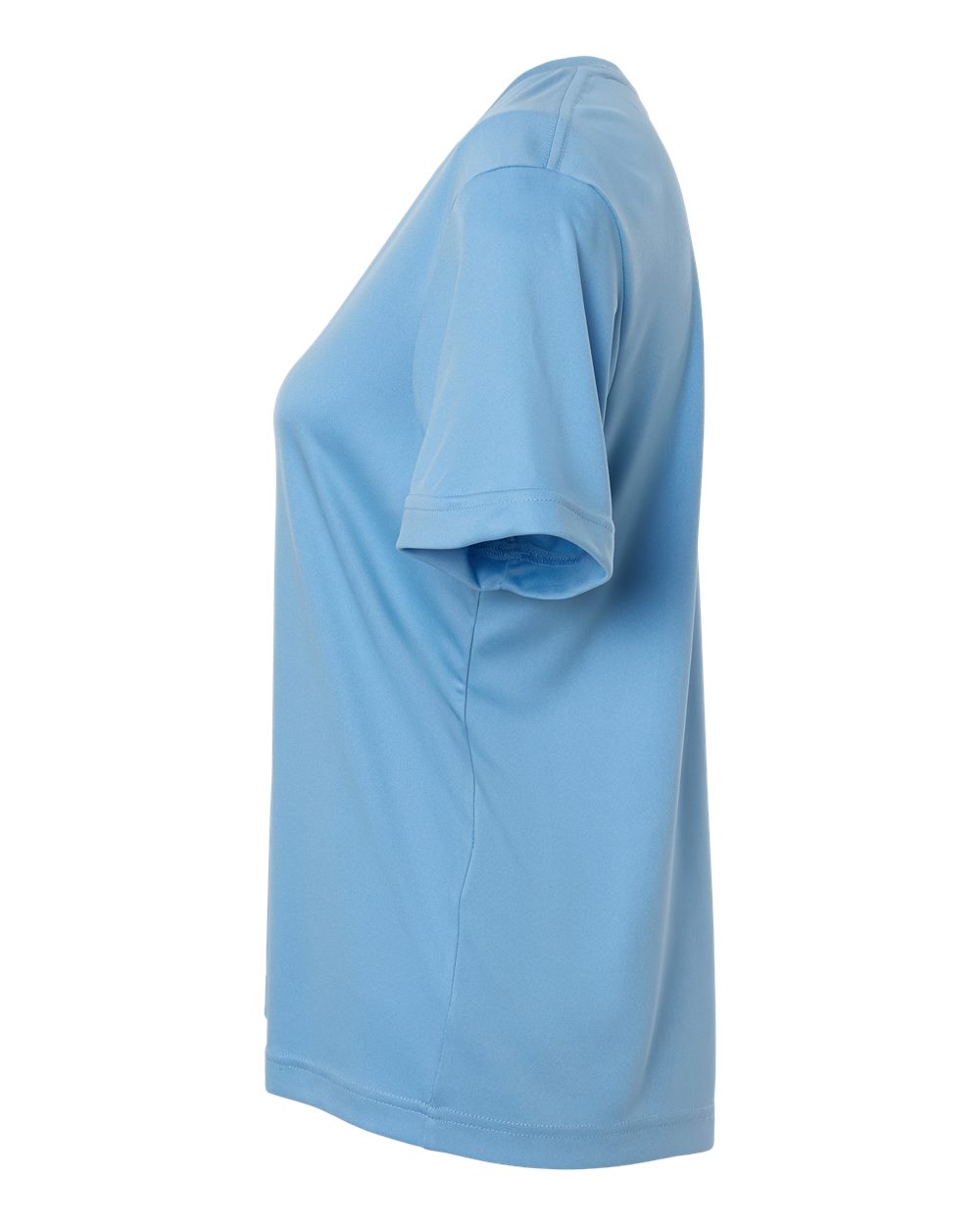 Left View of Columbia Blue Women's Capital Performance T-Shirt - CE10W plain