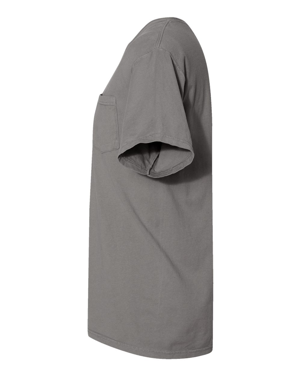 Left View of Concrete Grey Garment-Dyed Pocket T-Shirt - GDH150